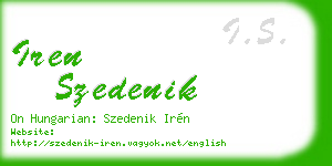 iren szedenik business card