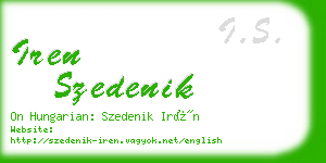 iren szedenik business card